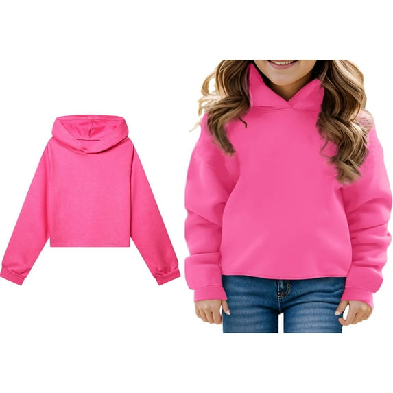 Kids Hoddies Kids Pink Hoodies Long Sleeve Pullover Hoodie Sweatshirt Fall Winter Clothes Kids Girls Clothes 7-8 Years