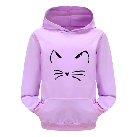 Kids Hoddies Kids Purple Hoodies Long Sleeve Pullover Tops Warm Fall Winter Clothes 6-7 Years Boy Clothes