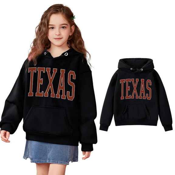 Kids Hoddies Kids Texas Letter Print Hoodie Long Sleeve Pullover Tops Fall Clothes 4-5 Years Boys Clothes Kids Clothes