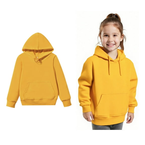 Kids Hoddies Kids Yellow Hoodies Long Sleeve Pullover Hoodie Sweatshirt Winter Clothes Girls Hoodies Size 7-9 Years