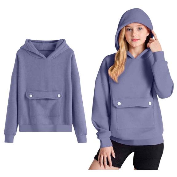 Kids Hoddies Purple Hoodie Lightweight Long Sleeve Hoodies Warm Fall Winter Clothes Girls Clothes Size 4-5 Years