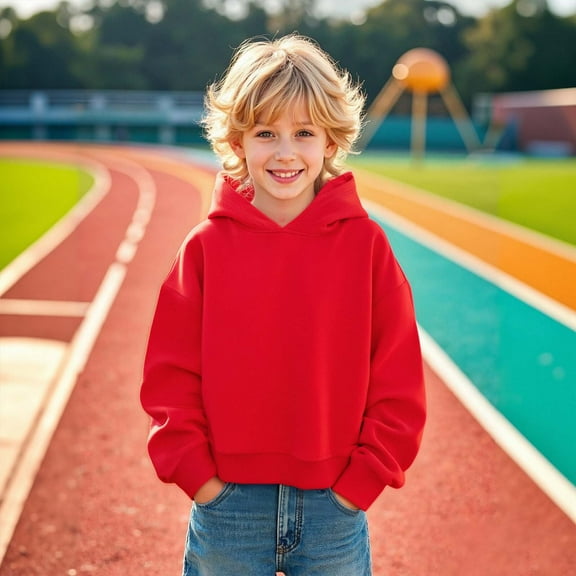 Kids Hoodies for Girls Kids Red Hoodies Long Sleeve Hooded Sweatshirt Top Winter Clothes Little Girls Clothes 4T