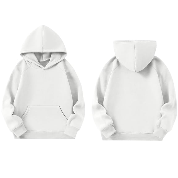 Kids Hoddies White Hoodies Long Sleeve Hooded Sweatshirt Top Fall Winter Clothes Girls Size 7-8 Years Clothes