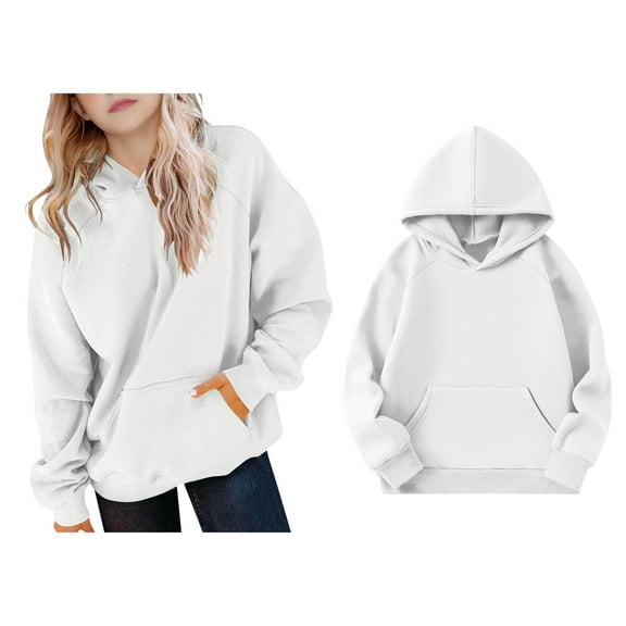 Kids Hoddies White Hoodies Long Sleeve Hooded Sweatshirt Top Warm Fall Winter Clothes Boy Clothes 5-6 Years