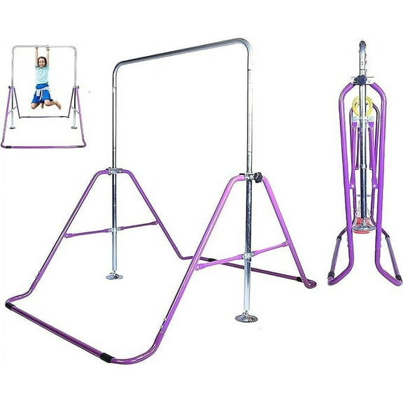 Kids' Home Gym Expandable Folding Kip Bar for Junior Gymnastics - Purple