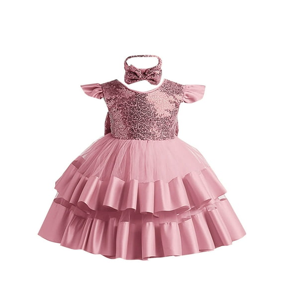 Kids Homecoming Dresses Long Toddler Girls Sequin Tutus Dress Sleeveless Girls Party Dress Girl Pageant Princess Dress Toddler Flower Wedding Birthday Party Gown Dresses 70