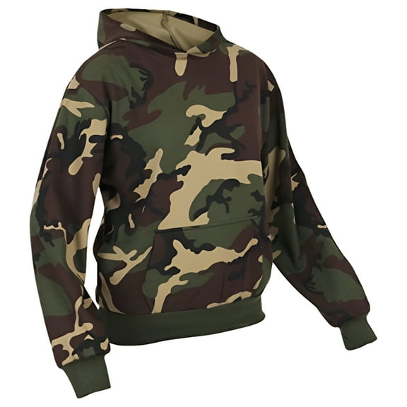 Kids Hooded Camo Sweatshirt - Size Medium