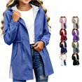 thumbnail image 1 of Kids Hooded Jacket Solid Color Casual Coat Lightweight Outerwear with Full Zip for Boys Girls School Spring, 1 of 4