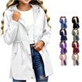 thumbnail image 1 of Kids Hooded Jacket Solid Color Casual Coat Lightweight Outerwear with Full Zip for Boys Girls School Spring, 1 of 4