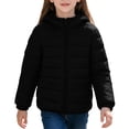 thumbnail image 1 of Kids Hooded Puffer Jackets Full Zip Lightweight Quilted Winter Coats for Boys Girls 4-14Y Solid Warm Outerwear (4T, Black), 1 of 8
