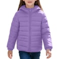 thumbnail image 1 of Kids Hooded Puffer Jackets Full Zip Lightweight Quilted Winter Coats for Boys Girls 4-14Y Solid Warm Outerwear (6T, Purple), 1 of 8