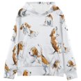 thumbnail image 1 of Kids' Hooded Pullover Sweatshirt Casual Tops Long Sleeve Print Hoodies Pocket Dogs in Various Poses, 1 of 9