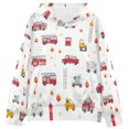thumbnail image 1 of Kids' Hooded Pullover Sweatshirt Casual Tops Long Sleeve Print Hoodies Pocket Red Fiery Awesome Patterns, 1 of 9