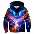 thumbnail image 1 of Kids Hooded Sweatshirt Boys Long Sleeve Phoenix Print Casual Pullover Round Neck T-Shirt Top, 1 of 3