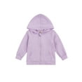 thumbnail image 1 of Kids' Hooded Sweatshirt Full Zip Casual Hoodies Jacket with Pockets Toddler Boys Girls Basic Outerwear 0-6T, 1 of 6