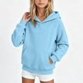 thumbnail image 1 of Kids Hooded Sweatshirt Solid Color Long Sleeve Warm Pullover With Pocket, 1 of 7