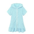 thumbnail image 1 of Kids Hooded Towel Beach Cover Up with Zip, Premium Swim Robe for Girls, 1 of 1