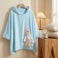 thumbnail image 1 of Kids Hooded Towel Poncho, Ultra Soft Coral Fleece Baby Bath Robe, Quick Dry Animal Cape for Toddlers, Goose Design Swim Beach Gift, 1 of 6