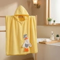 thumbnail image 1 of Kids Hooded Towel Poncho, Ultra Soft Coral Fleece Baby Bath Robe, Quick Dry Animal Cape for Toddlers, Goose Design Swim Beach Gift, 1 of 5