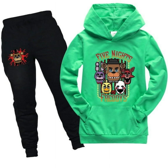 Kids Hooded Tracksuit Set for Boys Girls 5 nights at Freddy's  Loose Hooded Sweatshirt Tops Jogger Sweatpants Clothing
