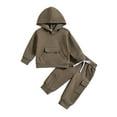 thumbnail image 1 of Kids Hooded Two Piece Outfit Set For Boys And Girls Casual Daily Wear Comfortable Autumn Winter Clothes For Toddlers,Size:6-7 Years, 1 of 5