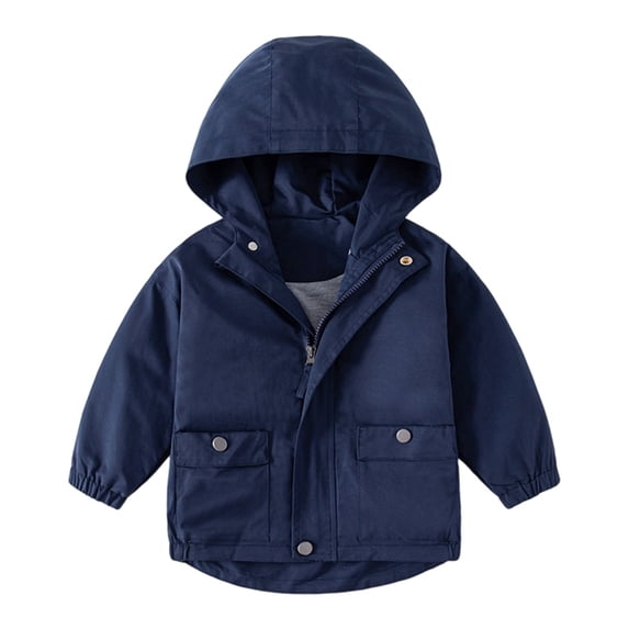 Kids Hooded Windbreaker Coat For Boys Lightweight Jacket For Outdoor Adventures Everyday Casual Wear Zipper Jacket,Size:8-9 Years