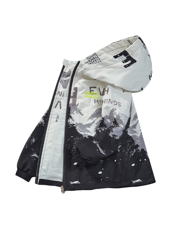 Kids Hooded Windbreaker Jacket Boys Girls Long Sleeve Casual Outerwear Coat for Spring Fall Fashion Zipper Lightweight Rain Resistant