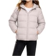 thumbnail image 1 of Kids Hooded Zip up Padded Coat Long Sleeve Warm Winter Jacket with Pockets, Solid Casual Outerwear for Boys Girls Beige, 1 of 8