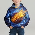 thumbnail image 1 of Kids Hoodie 3D Printed Sweatshirt Long Sleeve Pullover Boys Girls Tops Clothes for Toddlers Blue 9-10 Years, 1 of 7