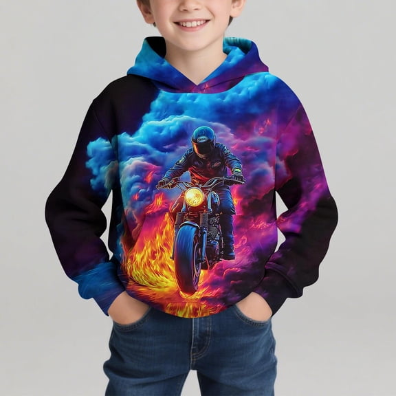 Kids Hoodie 3D Printed Sweatshirt Long Sleeve Pullover Boys Girls Tops Clothes for Toddlers Hot Pink 11-12 Years