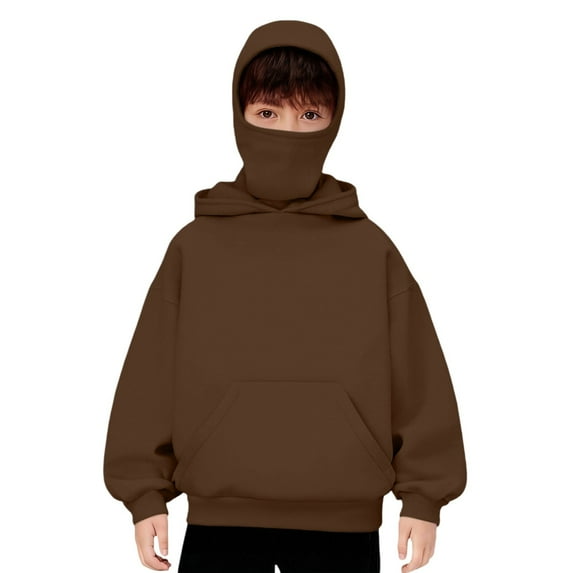 Kids Hoodie Builš In Balaclavš Unisex Boys Girls Balaclavš Hoodies Sweatshirts Double Layer Windproof Warm Y2š Clothes