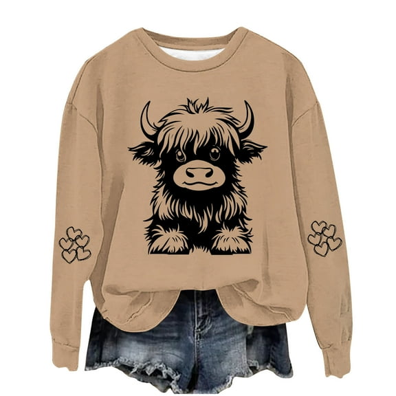 Kids Hoodie Cute Top for Boys Girls Hooded Sweatshirt Long Sleeve Pullover Cotton Regular Fit Activewear Casual Hoody Sportswear Outfit Animals Cow Print Tops