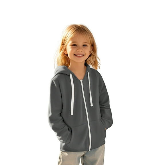 Kids Hoodie Gray Hoodie Long Sleeve Pullover Tops Warm Fall Winter Clothes Kids Clothes Girls Size 3T