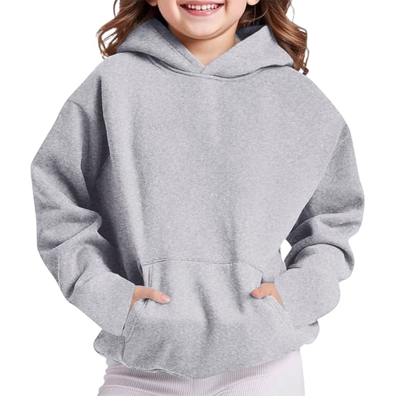 Kids' Hoodie Kangaroo Pocket Long Sleeve Casual Pullover Basic Comfortable Classic Solid Color Fall Top
