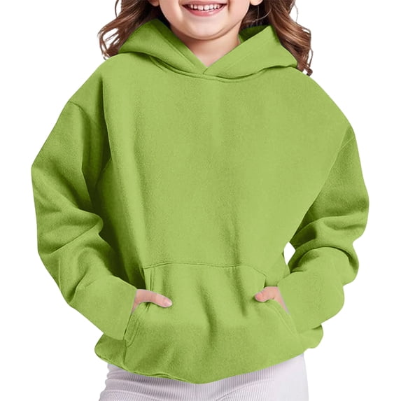 Kids' Hoodie Kangaroo Pocket Long Sleeve Casual Pullover Basic Comfortable Classic Solid Color Fall Top