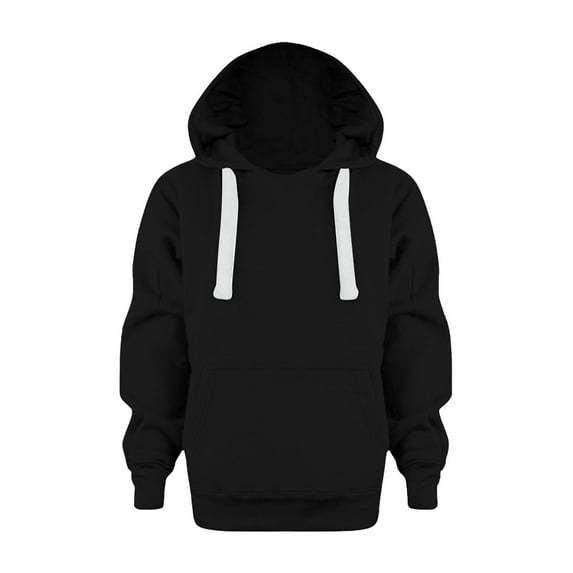 Kids Hoodie Kids Fashion Comfort Solid Color Hooded Top Long Sleeve Sweatshirt Toddler Sweatshirt Black 13 Years-14 Years