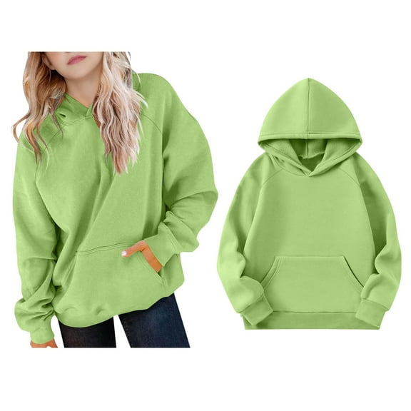 Kids Hoodie Kids Green Hoodies Casual Long Sleeve Hoodie Sweatershirt Pullover Warm Fall Winter Clothes Toddler Boys Clothes 5-6 Years