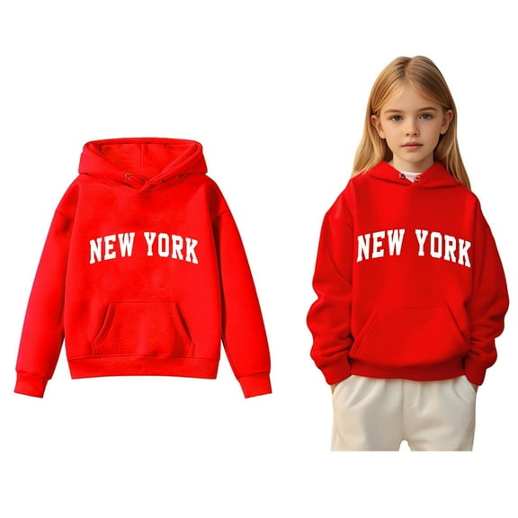 Kids Hoodie Kids Letter Pattern Hooded Casual Long Sleeve Hoodie Sweatershirt Pullover Fall Clothes Size 9-10 Years Boys Clothes