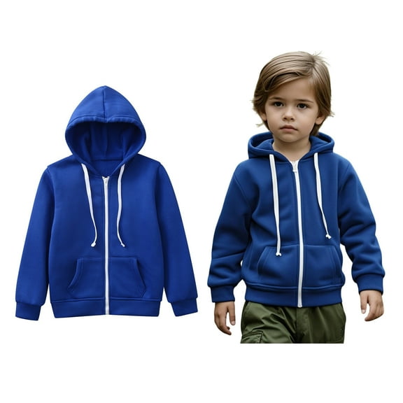 Kids Hoodie Kids Zip up Hoodie Long Sleeve Hooded Sweatshirt Top Warm Fall Winter Clothes Kids Girls Clothes 7-8 Years