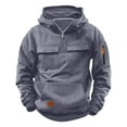 thumbnail image 1 of Kids Hoodie Lightweight Sweatshirt Hoodies for Boys Casual Quarter Zip Tractical Long Sleeve Athletic Youth Sweathshirt Sports Hoodie Pullover Tops Grey 5-6 Years, 1 of 6