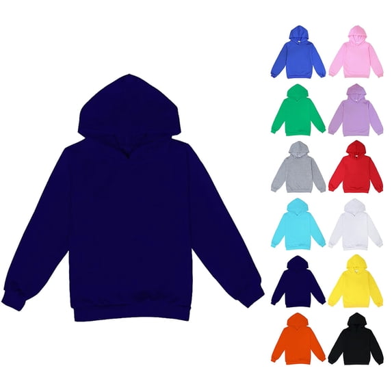 Kids Hoodie Long-Sleeve Hooded Sweatshirt Lightweight, Comfortable Pullover Hoodie for Boys and Girls,7,Dark Blue