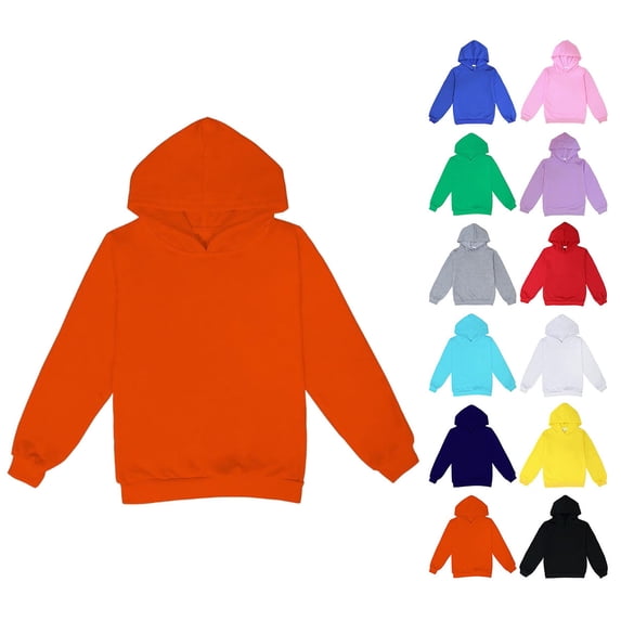 Kids Hoodie Long-Sleeve Hooded Sweatshirt Lightweight, Comfortable Pullover Hoodie for Boys and Girls,9-12 Months,Orange