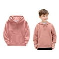 thumbnail image 1 of Kids Hoodie Pink Hooded Long Sleeve Casual Basic Pullover Sweatshirt Hoodie Warm Fall Winter Clothes Size 8-10 Years Boys Clothes, 1 of 3