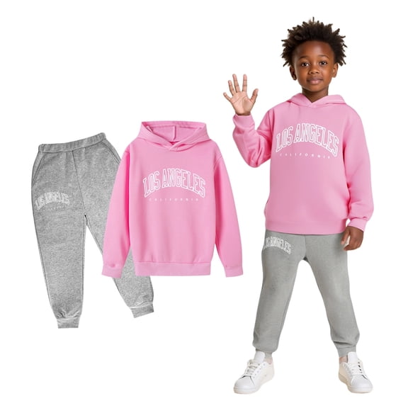 Kids Hoodie Set Long Sleeve Solid Hoodie Sweatshirt Sweatpants 2 Pcs Winter Clothes Boys 3-4 Years Clothes Cute Boy Girl Clothing