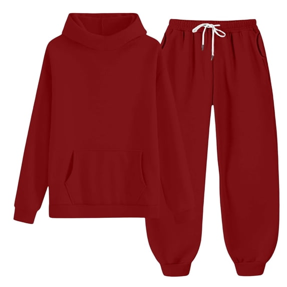 Kids Hoodie Sweatpants 2 Piece Outfit Set, Solid Color Half Turtleneck Hooded Tracksuit for Boys Girls Fall Winter Daily Casual Wear(,8-9 Years)