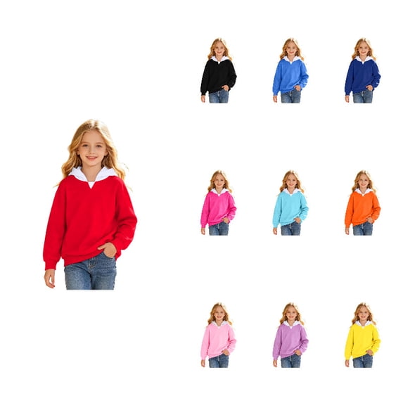 Kids Hoodie Sweatshirt Thin Light Weight Casual Red Contrast Stitching Long Sleeve Boys Girls Fall Spring Pullover Clothes for Toddlers 7-8 Years