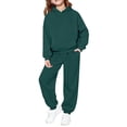 thumbnail image 1 of Kids Hoodie Sweatsuit Set Boys Girls ??aglan Sleeve Tracksui?? Pullover Hooded Sweatshirts and Jogger Pants Set Fall Athleisure, 1 of 5
