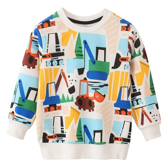 Kids Hoodie Truck Hoodies Kids Long Sleeve Prints Tops Fall Winter Clothes Kids Sweatshirts Blue 6 Y-7 Y