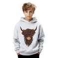 thumbnail image 1 of Kids Hoodie Unisex Lightweight Cute Sweatshirts Highland Cattle Long Sleeve Pullover, 1 of 8