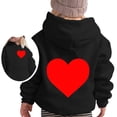 thumbnail image 1 of Kids Hoodie Valentine's Day Long Sleeve Hooded Pullover Heart Print Lightweight Black 3 Years-4 Years, 1 of 6